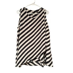 Express Black and White Striped Sleeveless Top